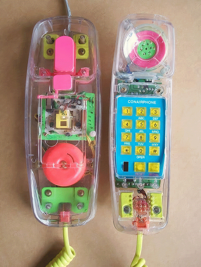 20. Clear Plastic Neon Conair Phones