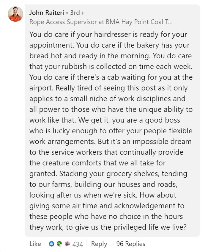 Of course, not all responses were team Megan; John Raiteri highlighted immediately how not all industries can use Megan's flexibility model.