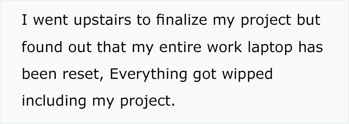 Everything got wiped