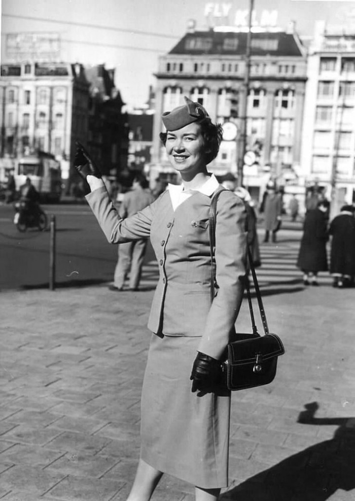 10. “My grandmother working as one of America’s first international flight air hostesses, 1938”