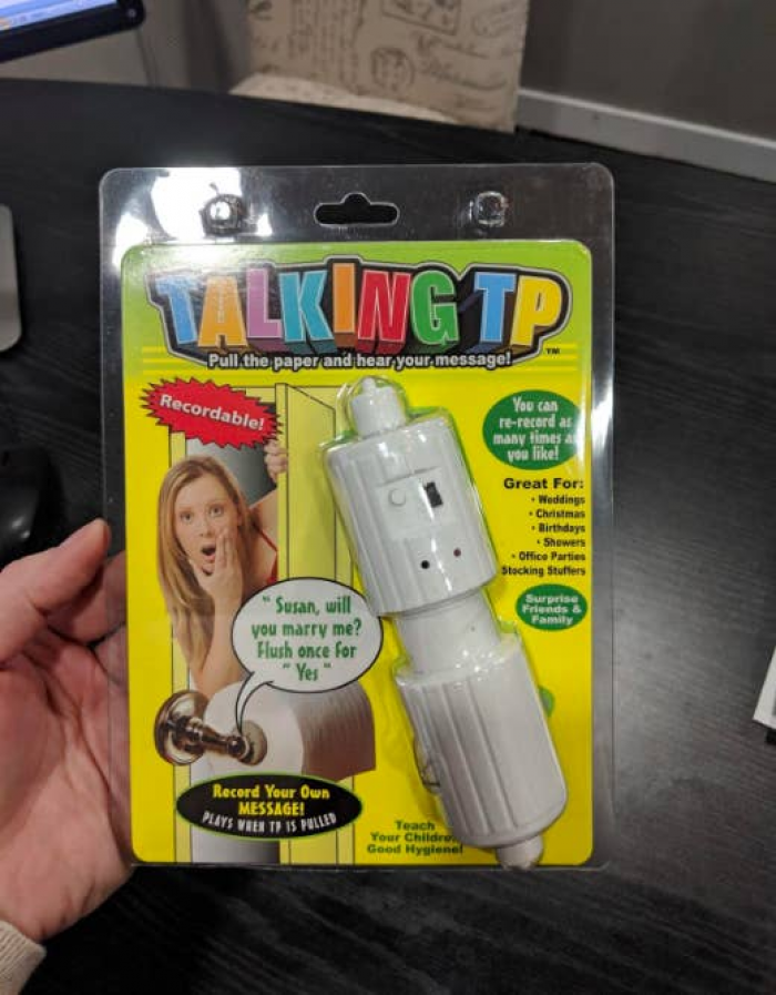 25. A TP spindle you can record voice notes on and really mess with your guests.