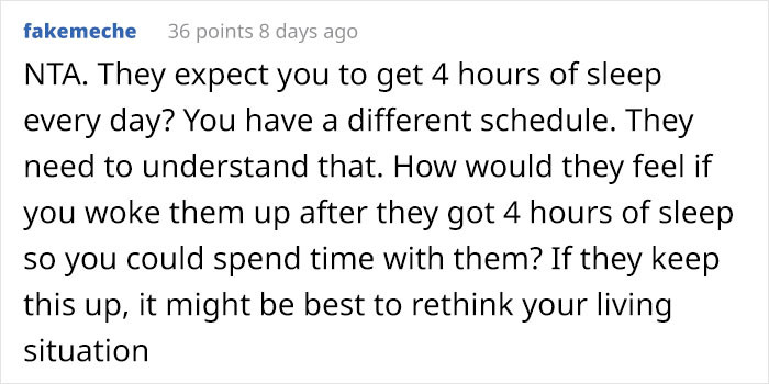 Maybe These Parents Will Learn What Their Daughter Is Going Through If They Only Get Four Hours of Sleep or Less a Day.