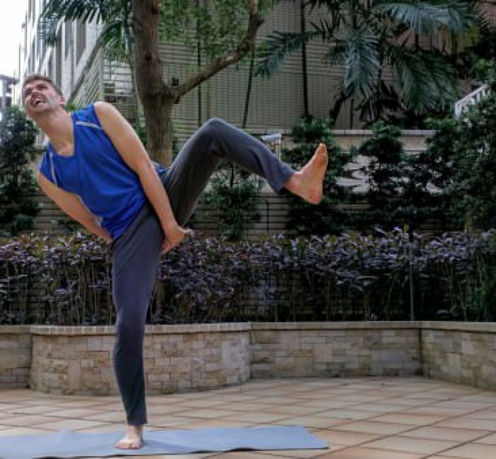 He's Not as Good at Yoga as She Is