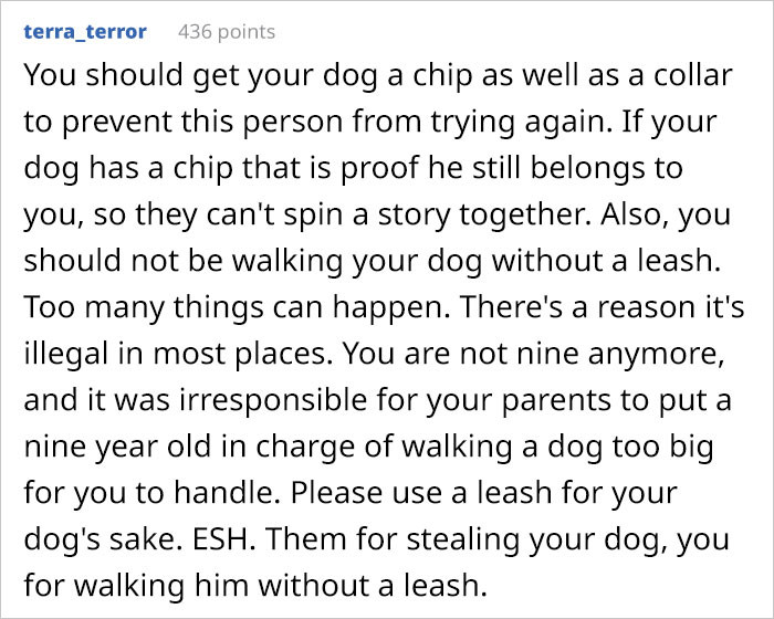 With a microchipped dog, no one else can claim that the dog is theirs.