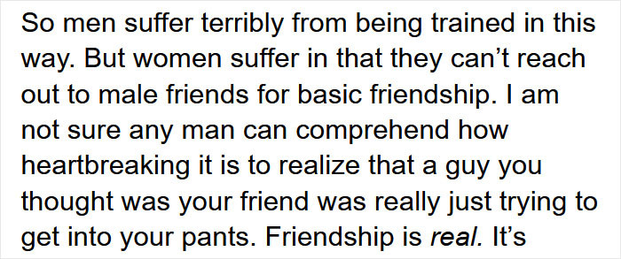 Both end up suffering in different ways...