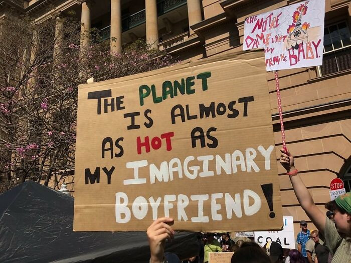 10. A poster from the climate change protest in Australia