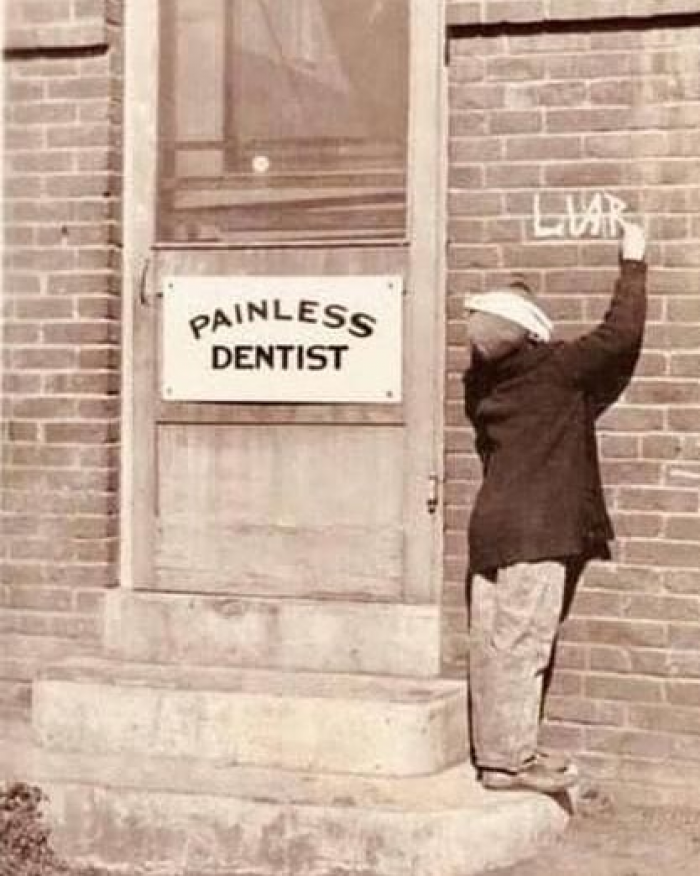 37. An Upset Patient Vandalizing After A Visit To The Dentist In 1920s