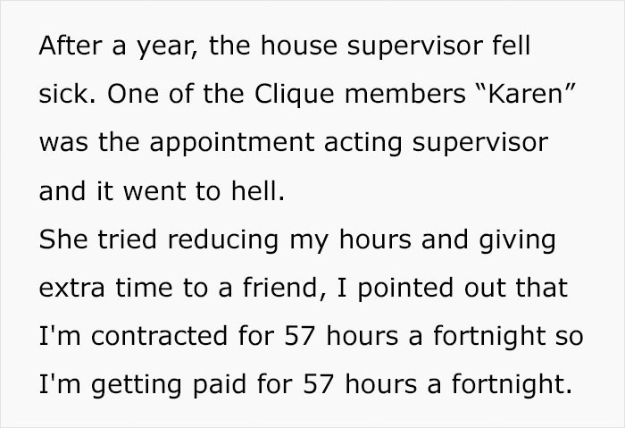 One time, a certain 'Karen' was appointed as the acting supervisor, and things went downhill from there.