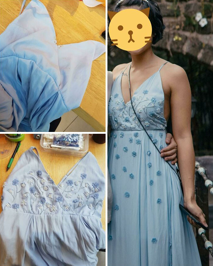 3. This beautiful dress that looks like it came from a designer brand is actually personally styled and handmade.