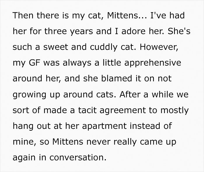 At first, she blamed it on "not growing up around cats."