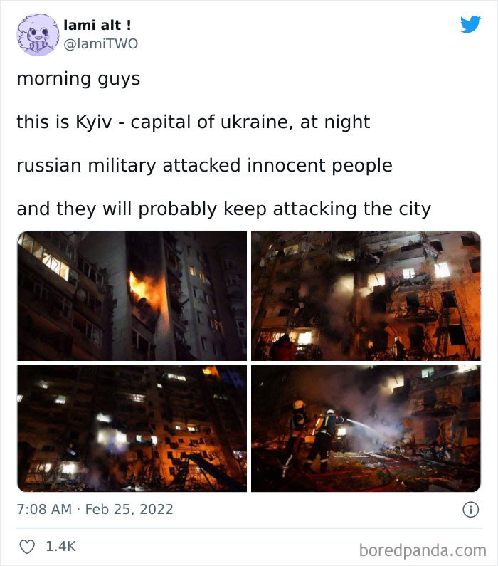The disastrous state of capital city Kyiv at night 