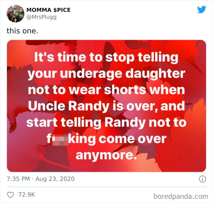 It's Uncle Randy that needs to be taught a lesson, not you dear girls