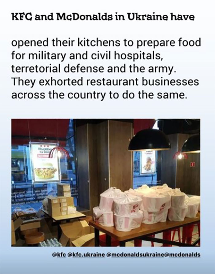 29. Large corporations are doing their part to show support for Ukraine