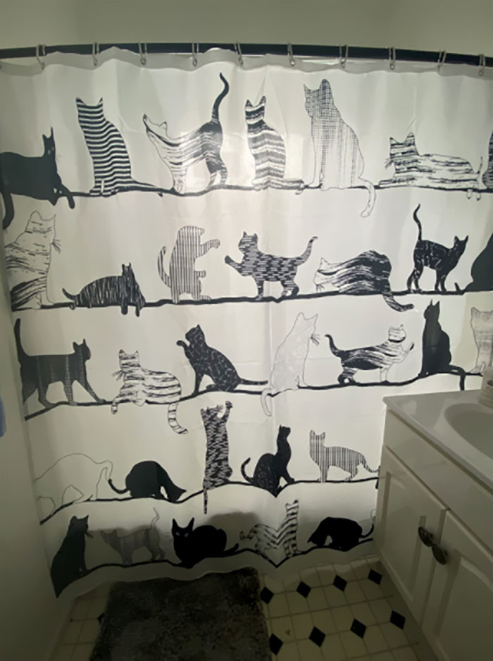 6. This Shower Curtain is Popping Cats