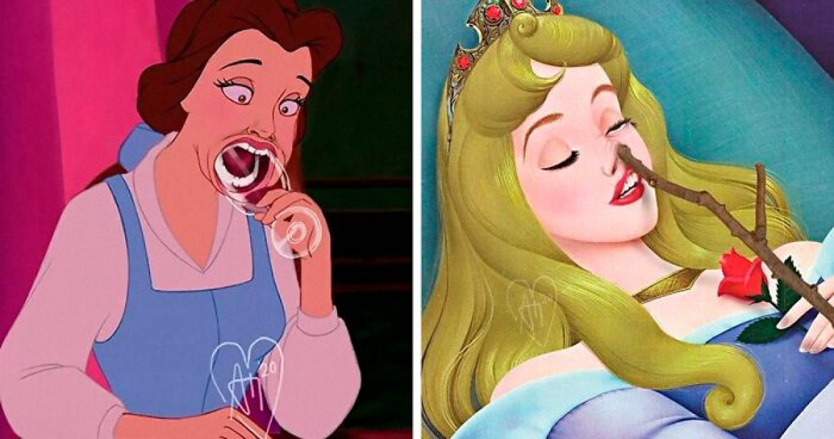 Artist Creates Comics Where He Replaces Famous Disney Characters In Modern Day Life