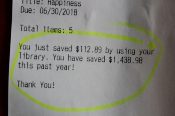 “This Library Tells You How Much Money You’ve Saved By Using The Library”