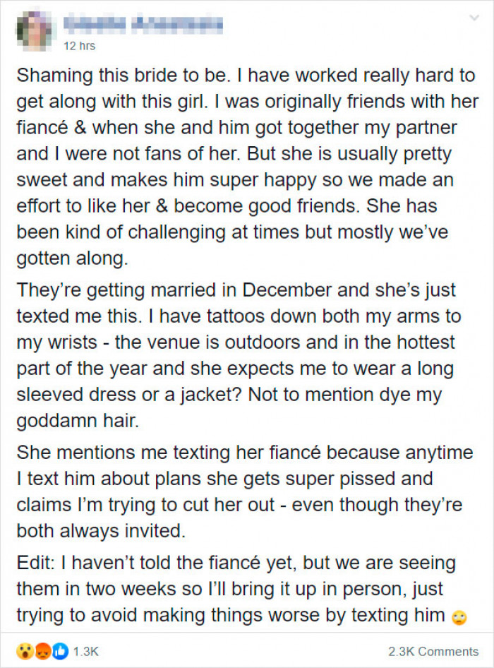 The guest then shared it on Facebook; understandably, she is quite upset and confused by it all...