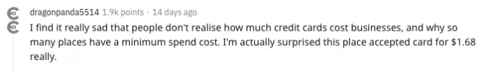 Like, who counts the pieces of meat in a taco? And who pays for a $1.68 item with a credit card?