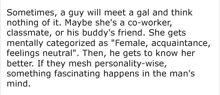 The man explained exactly how it feels for a man when he falls in love.