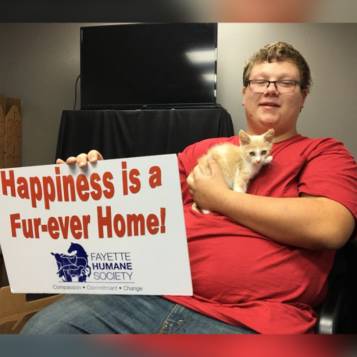 Finally, he's in his fur-ever home!