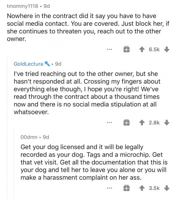Reddit users were very helpful and gave OP a lot of advice: