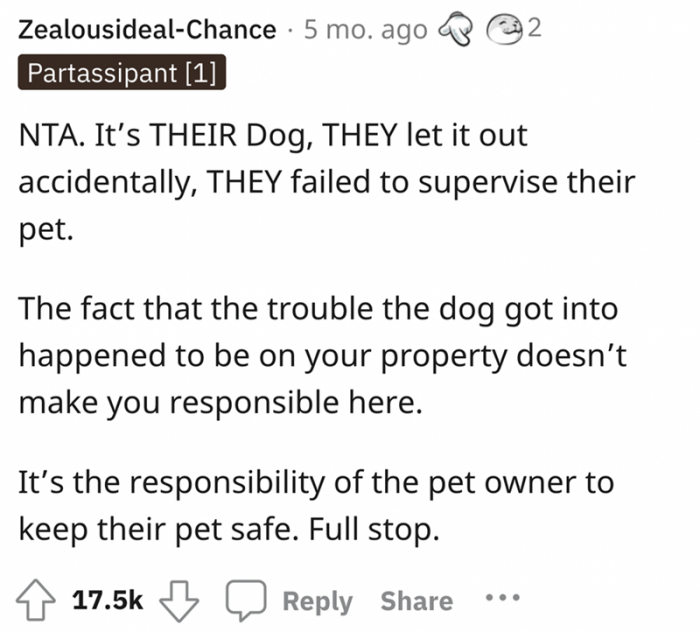 Here come the comments about what she should do and who is in the wrong. This is the top comment, and we can see why.