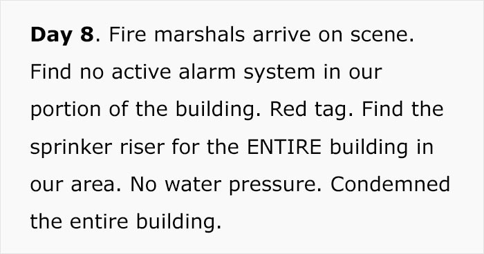 The entire building got condemned.