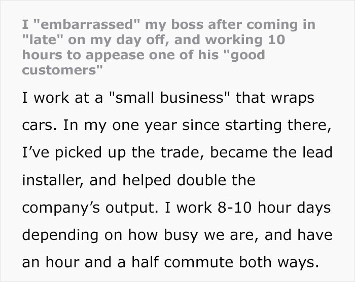 OP works at a small business