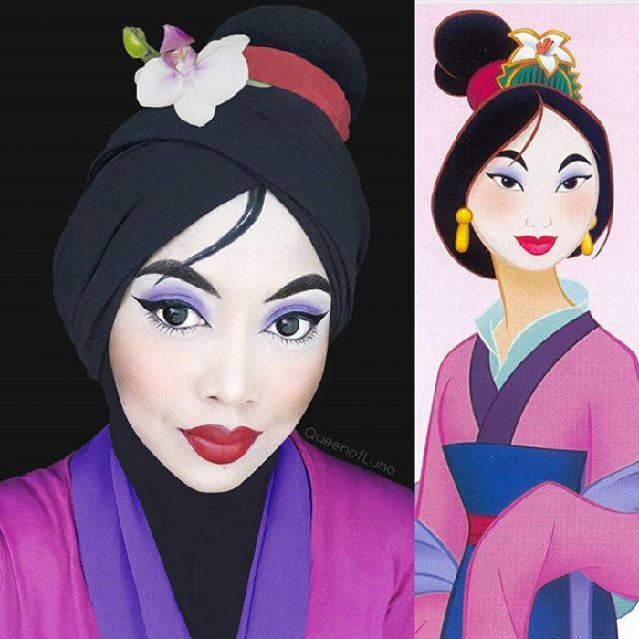 Makeup Artist Transforms Herself Into Disney Characters Using Hijab
