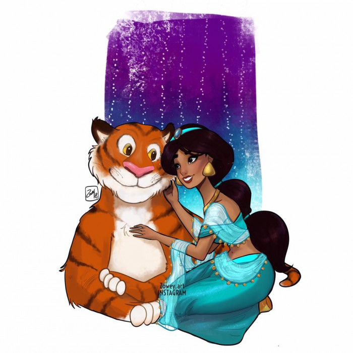 3. Jasmine & Rajah (Aladdin)