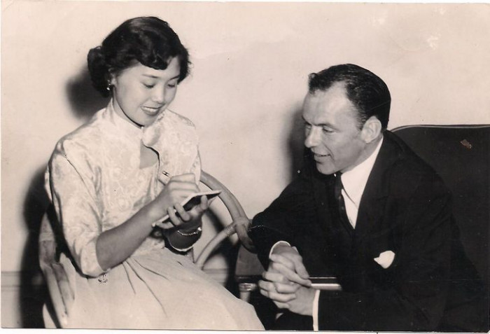 17. “My grandma (17) interviewing Frank Sinatra for her high school newspaper, Honolulu, Hawaii, 1952”