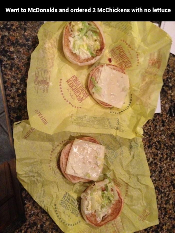 2. No chicken on McChicken