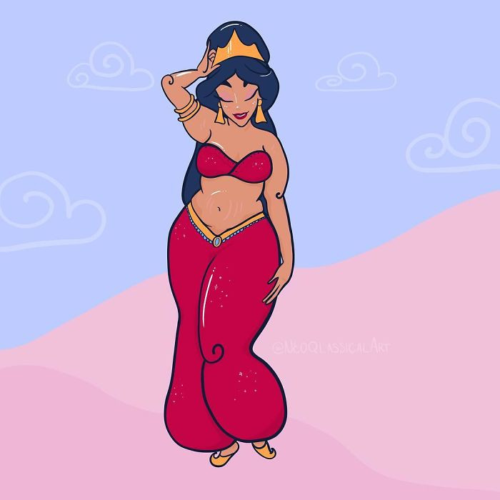Artists Recreations Of Disney Princesses As Plus Size Girls Sparked An Intense Online Debate 0385