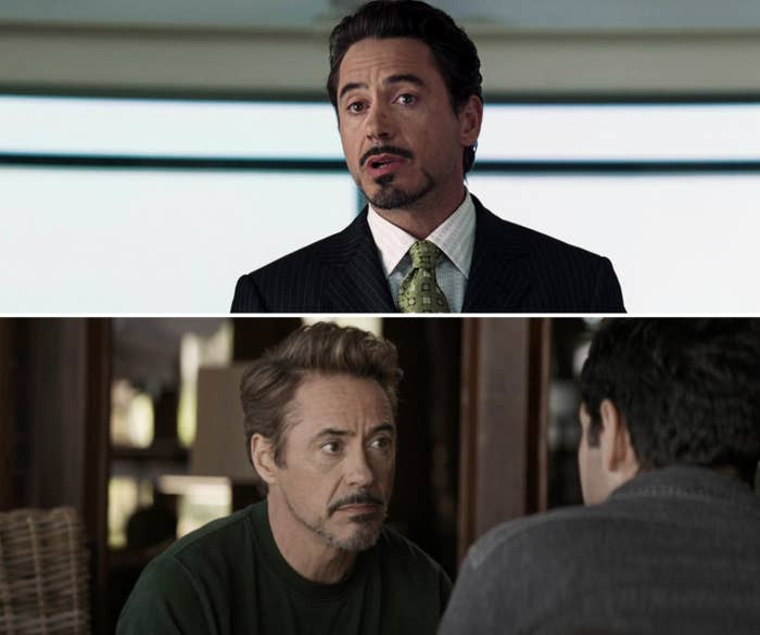 Robert Downey Jr. in his role as Iron Man in the MCU from 2008 to 2019