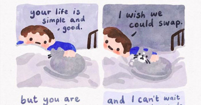 Solid Cat Advice Shared Via Watercolor Comics Are Incredibly Inspirational