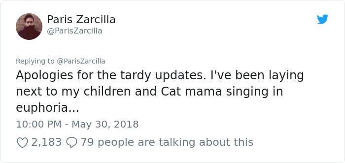 1. Though we can't expect timely updates when you have four newborns to help look after