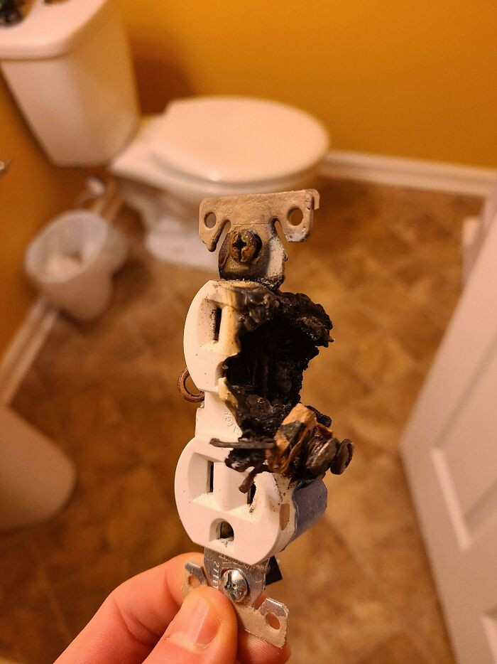 8. Good news: a house fire was avoided. Bad news: all the basement outlets are dead.