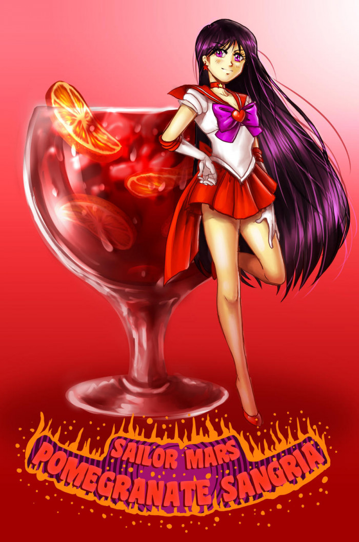 2. Sailor Mars Pomegranate Sangria
