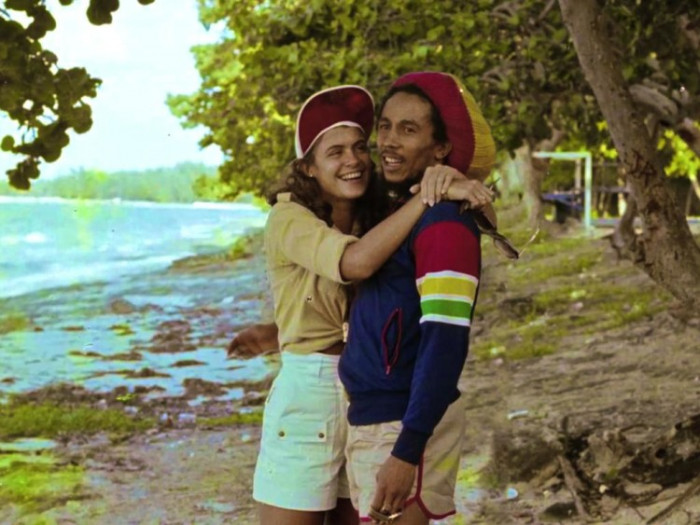 Bob Marley with his son Damien's mother, Cindy Breakspeare