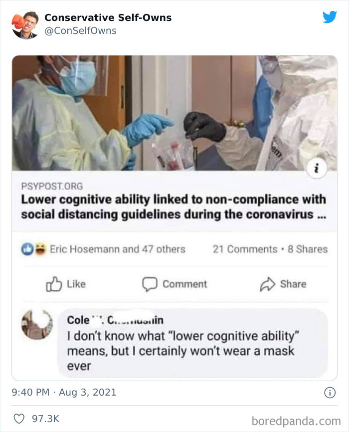 1. Lower cognitive ability is a medical condition which prevents you from wearing a mask.