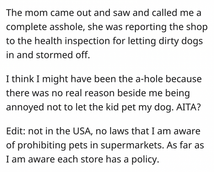 Karen continued to scold OP outside.