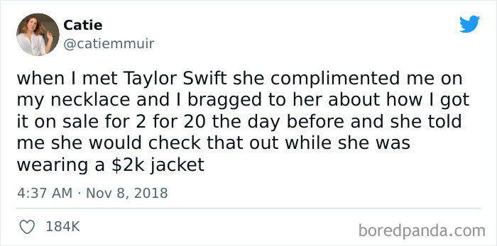 #12 That necklace had to be really nice.