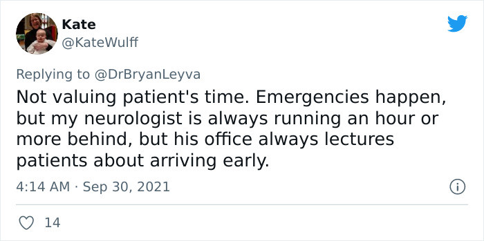 #9 Not valuing patients' time - Very important