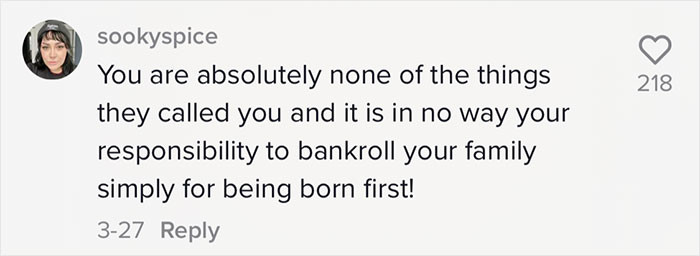 Just because you were born first doesn't mean you have to become the family wallet