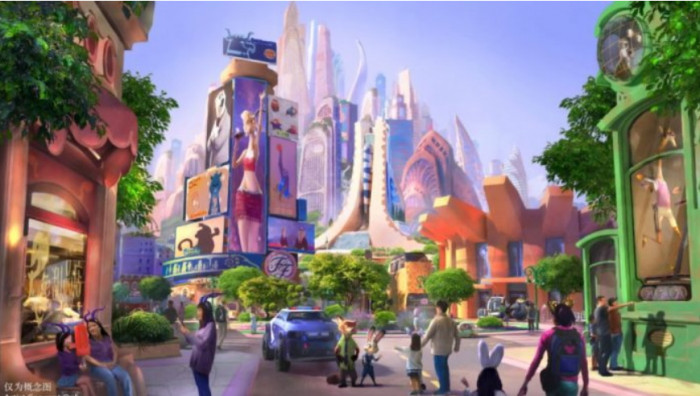 Concept art for Shanghai Disney Zootopia-theme land.