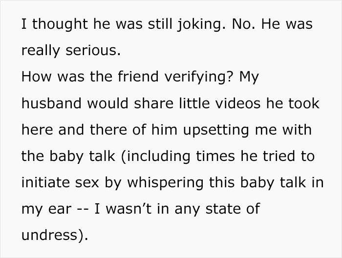 She thought he was still joking, but nope, he wasn't.