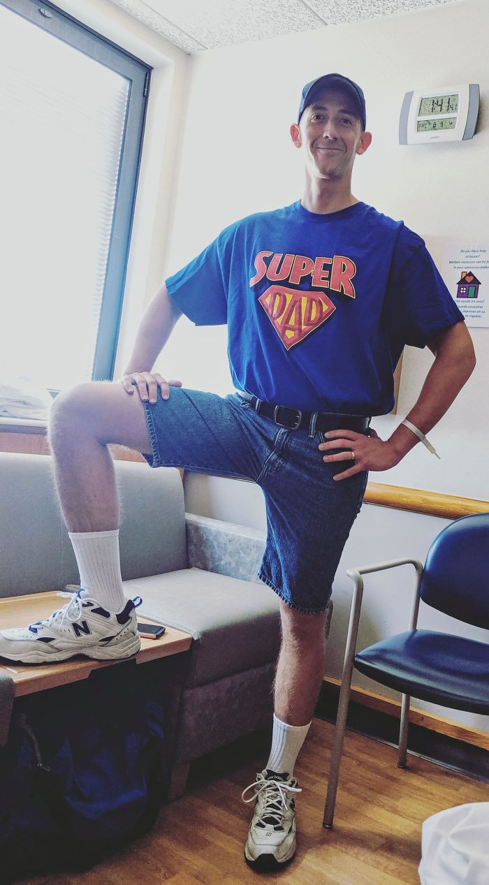 6. Putting on my uniform as I recently became a dad