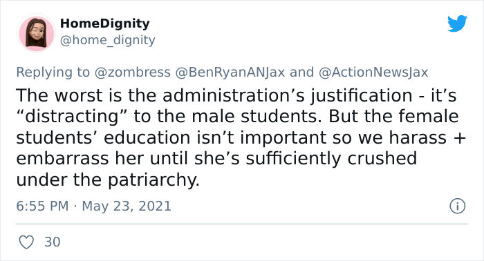 Embarrassing young girls for absolutely no reason.