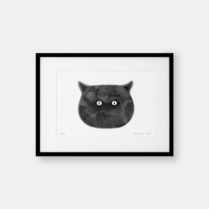 Surreal cat world with fluffy cats floating among pastel skies