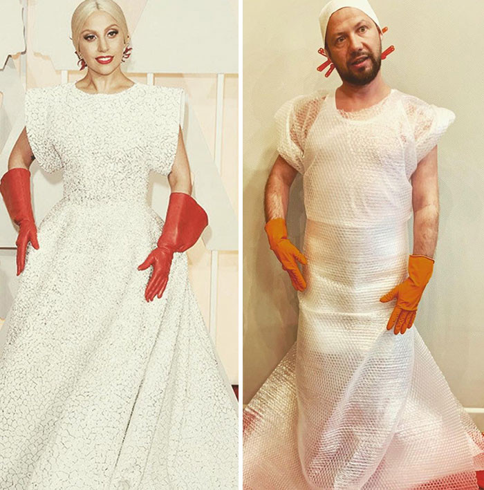 22. Lady Gaga is in White with a Touch of Red